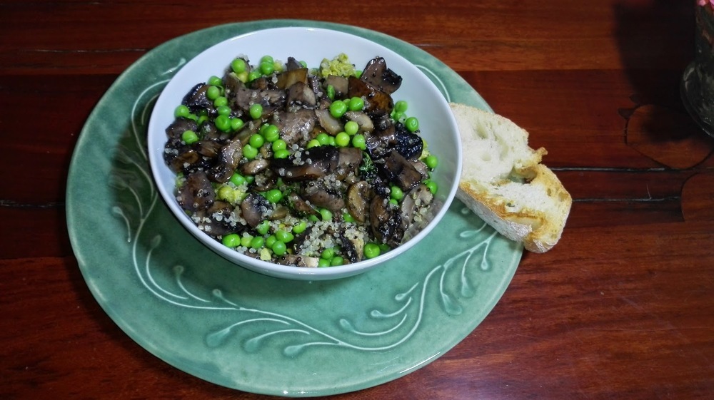 Quinoa with Mushrooms and Pea Dressing of VegRep - Recipefy