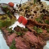 Skirt%20steak%20with%20deconstructed%20guacamole%20%26%20herbed%20black%20bean%20rice