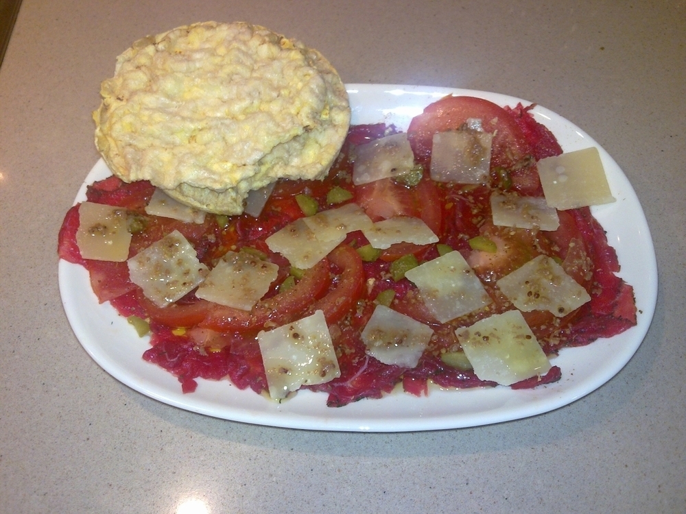 CARPACHO DE AVESTRUZ Y PARMESANO. of Carlos Ramirez Pla - Recipefy