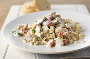 Creamy Italian Chicken and Orzo Skillet of Shel - Recipefy