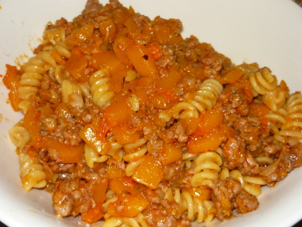 Fusilli with Sausage mince and butternut Squash  of Cheech Andrea Francesco Albanese - Recipefy