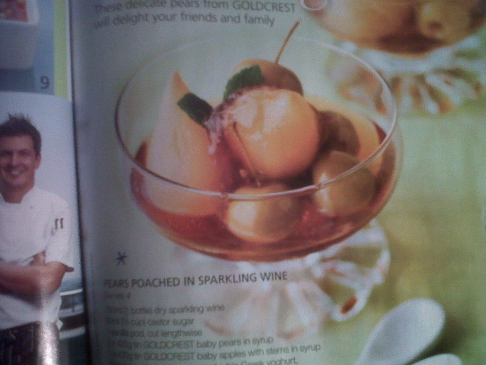 Pears Poached in Sparkling Wine of Forbidden - Recipefy