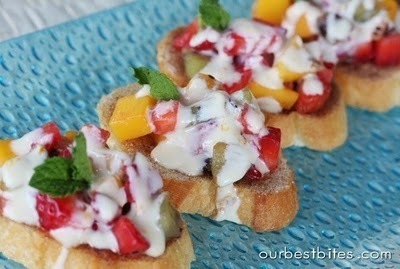 Fresh Fruit Bruschetta with Orange-Honey Cream of Emilia  - Recipefy