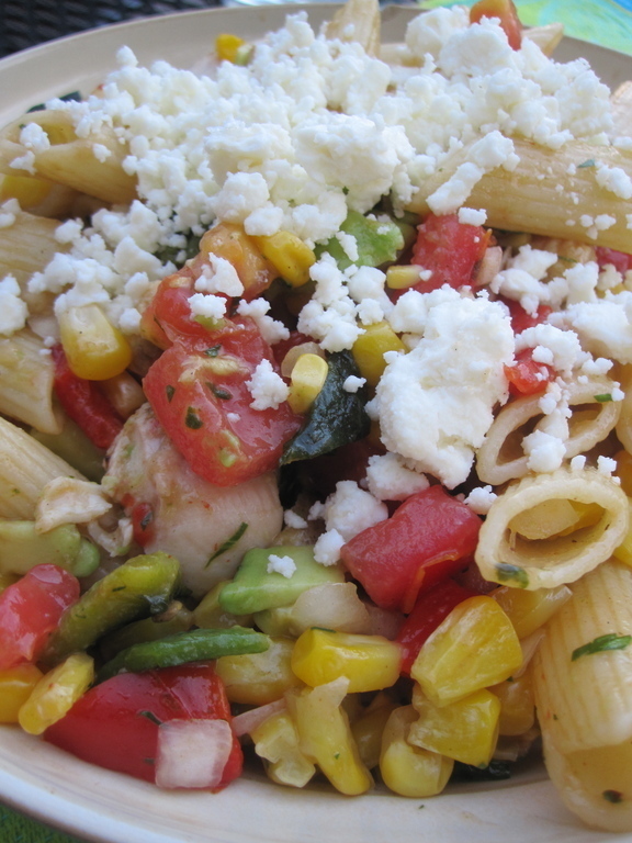 Penne with Corn, Roasted Poblanos, Avocado and Tomato of Michelle - Recipefy