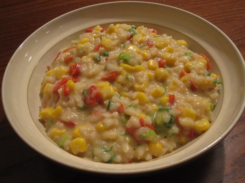 Monterey Jack, Corn, and Roasted Red Pepper Risotto of Michelle - Recipefy