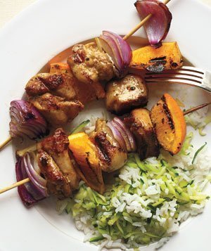 Grilled Chicken and Orange Skewers With Zucchini Rice of Kelly Snyder - Recipefy