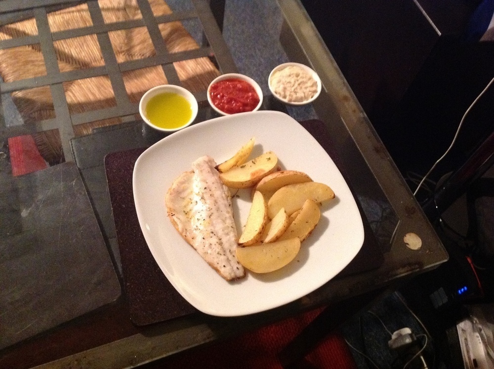 Greek "Fish and Chips" with Side Dips de Calvin Atkinson - Recipefy