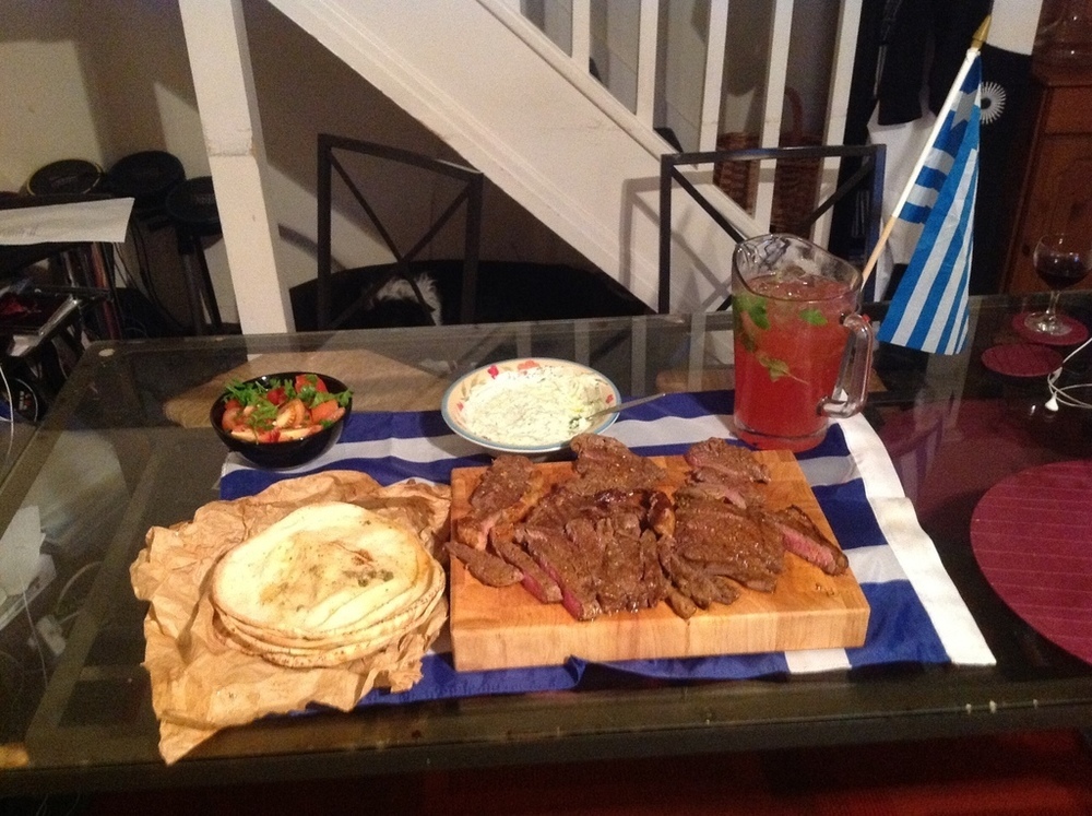 Gyros inspired Greek Steak with Tzatziki  of Calvin Atkinson - Recipefy