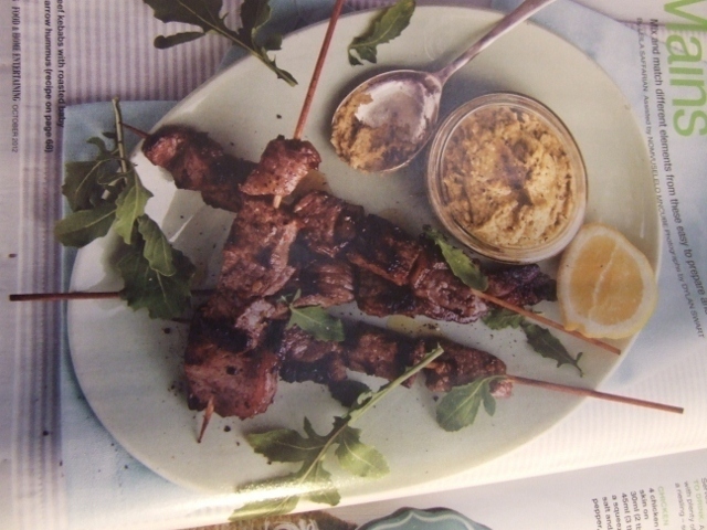 Beef kebabs with roasted baby marrow hummus of Forbidden - Recipefy