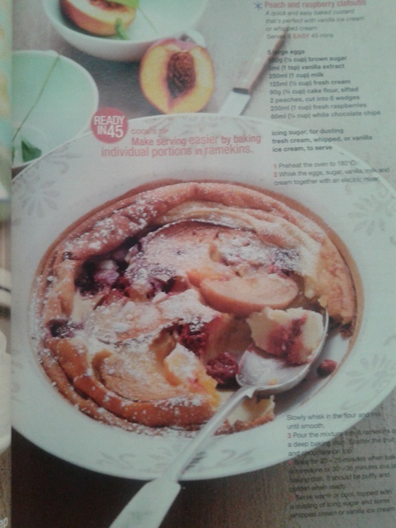 Peach and raspberry clafoutis (a kind of pie) de Forbidden - Recipefy