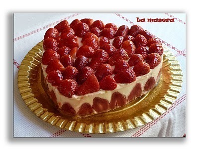 TARTA DE CORAZÓN CON FRESAS Y CREMA DE CHANTILLY. of Miguel Angel Maldonado Gonzalez - Recipefy
