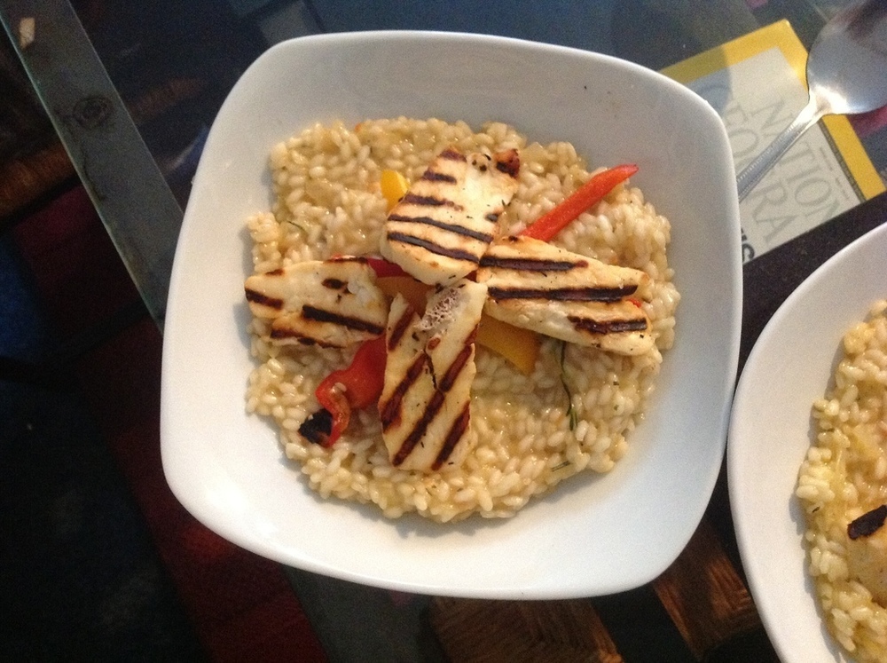 Lemon and Rosemary Risotto with Grilled Halloumi and Peppers of Calvin Atkinson - Recipefy