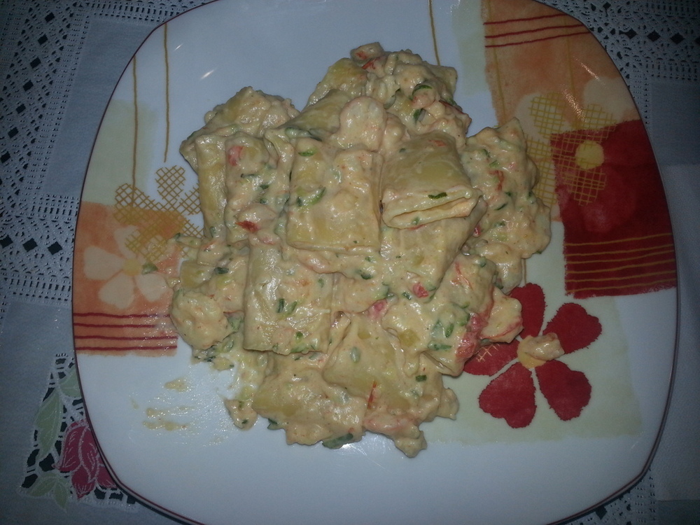 PACCHERI PANNA GAMBERETTI E ZUCCHINE di clementina zambrini - Recipefy