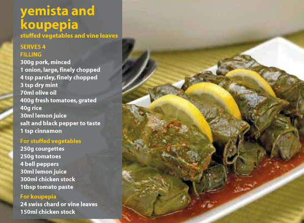 Yemista & Koupepia - Stuffed Vegetables and Vine Leaves Recipe of  Theodoros Dionysiou - Recipefy