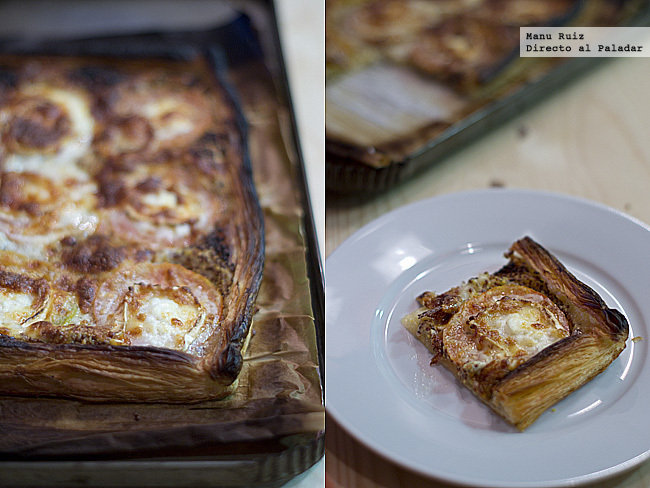 Tarta rápida de mostaza, tomate y queso de cabra di Angel Romero - Recipefy
