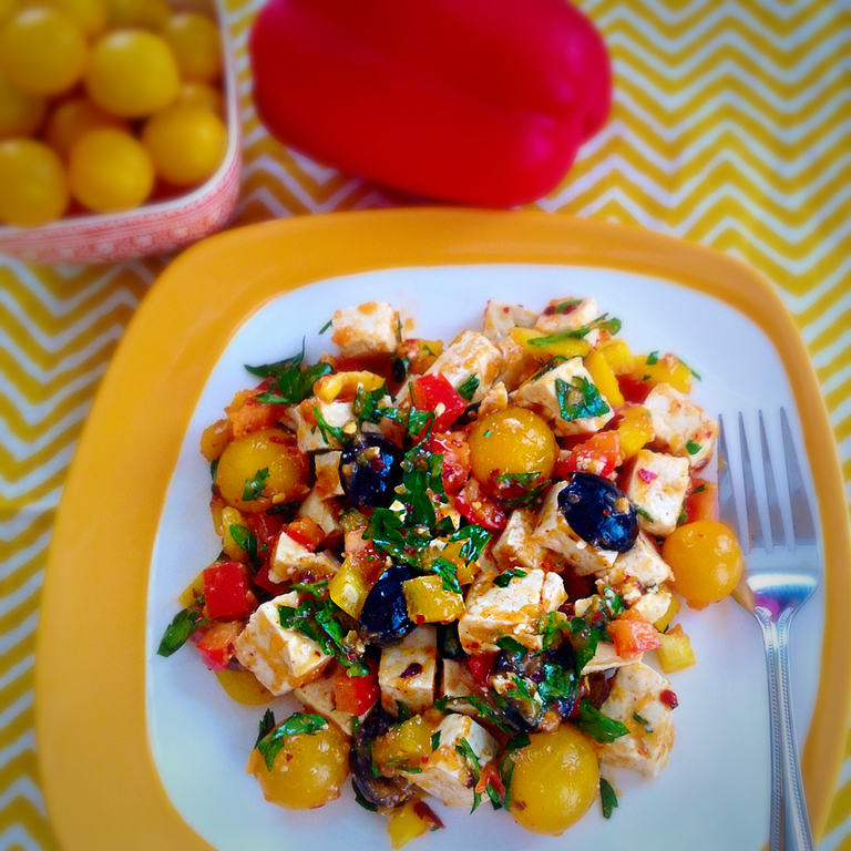 Tofu Salad with Herbed Persimmons of kiipfit - Recipefy