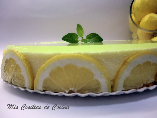 Tarta Mousse de limón con gelatina de gin tonic, Original mint of Brenda Paola - Recipefy