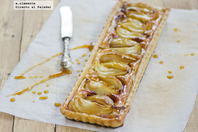 Tarta de peras caramelizadas y almendra de Angel Romero - Recipefy