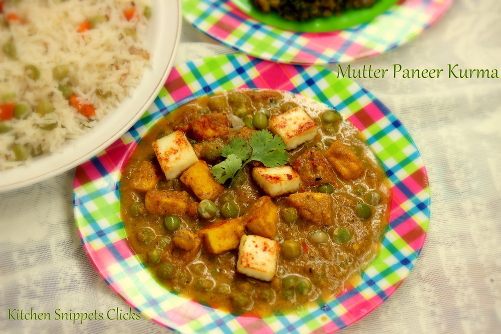 Mutter Paneer Kurma of Kitchen Snippets - Recipefy