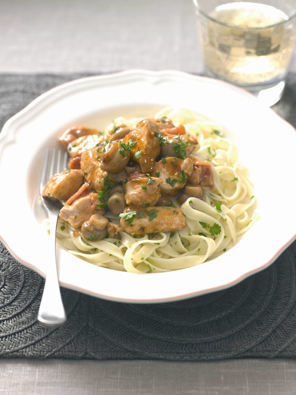 Canned Food UK's Classic Chicken in Red Wine Casserole with Buttered Noodles of Emma Hall - Recipefy