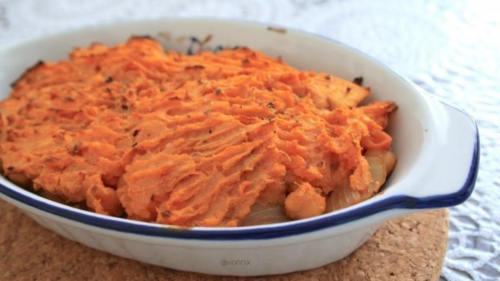 Chickpea and Sweet Potato Cottage Pie for One of Sweeter Life Club - Recipefy