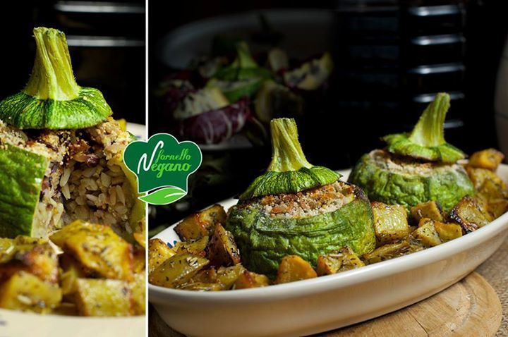 Zucchine tonde ripiene con riso e radicchio de Valentina - Recipefy