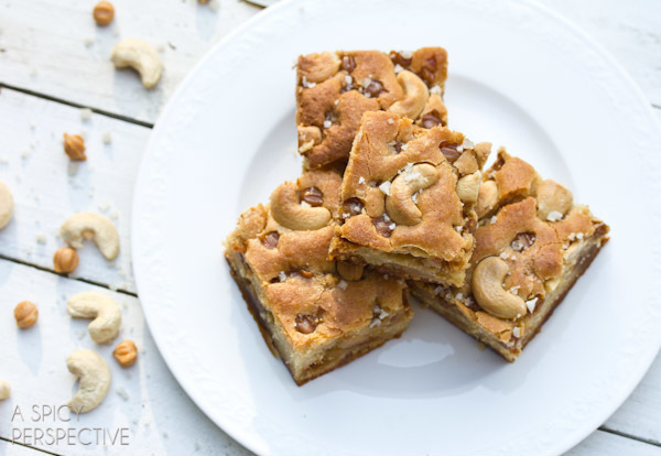 Dark Chocolate Cashew Blondies of Nut Kreations - Recipefy