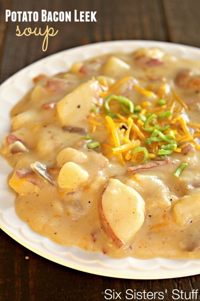 Cheesy Potato Bacon Leek Soup Recipe of urshy - Recipefy