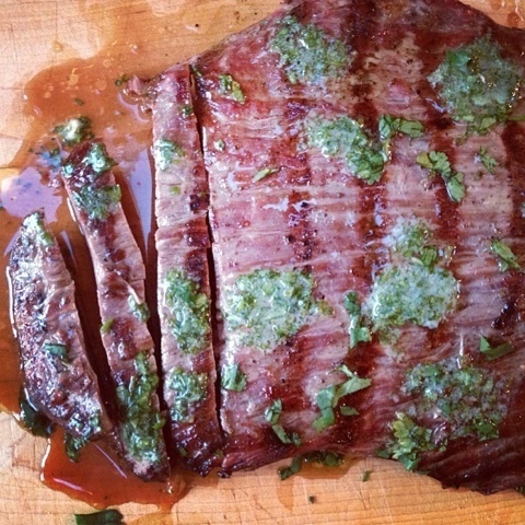 Grilled Flank Steak & Herbed Butter of Courtney Glantz - Recipefy