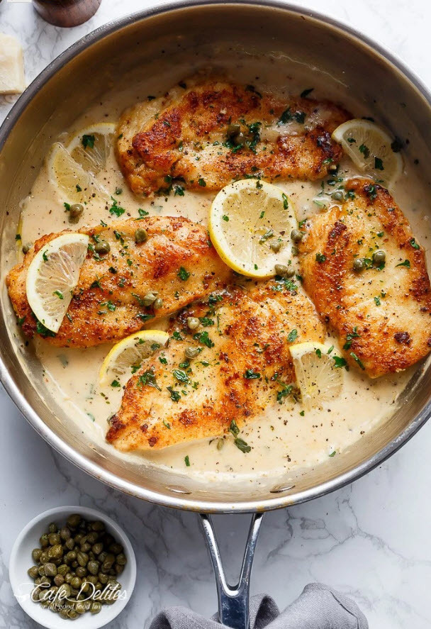 CREAMY LEMON PARMESAN CHICKEN (PICCATA) of Allison Kneubuhl - Recipefy