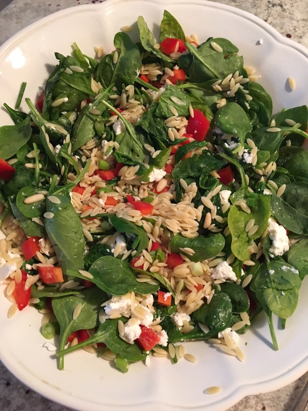 Orzo and spinach salad of NCL Wellesley Cookbook - Recipefy