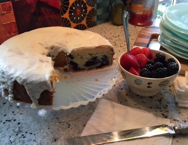 Blueberry Morning Cake with lemon glaze of NCL Wellesley Cookbook - Recipefy