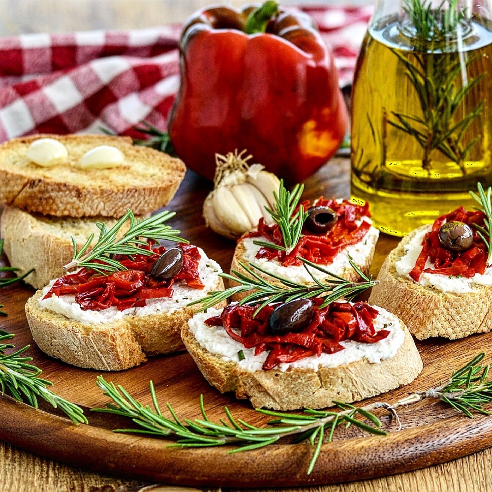 Bruschette con ricotta, peperoni e rosmarino di Eleonora  Michielan - Recipefy