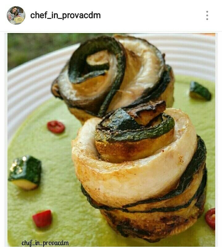 Involtini di orata e zucchine su vellutata (di zucchine) con peperoncino fresco di Cuciniamo Chefinprovacdm Carmen - Recipefy