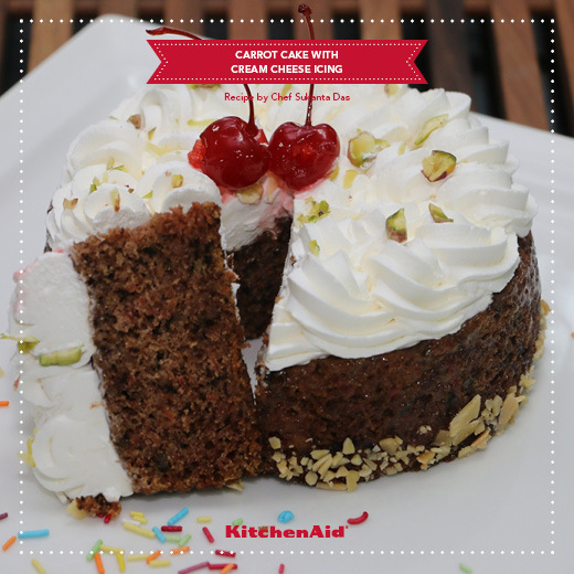Carrot Cake with Cream Cheese Icing Recipe di Kanika Katyal - Recipefy