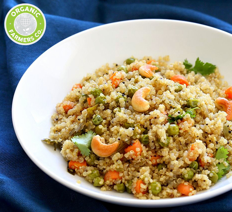 Authentic Upma topped with Quinoa Pops of OrgFarmersCo - Recipefy