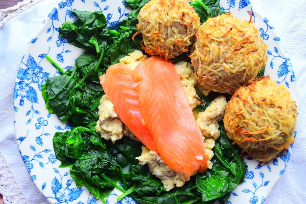 Smoked Salmon & Scrambled Egg With Healthy Hash Browns of MyNutriCounter - Recipefy