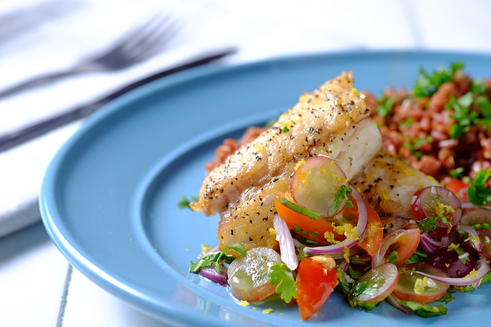 Pan-Fried Snapper Fillet with Fresh Grape Salsa of MyNutriCounter - Recipefy