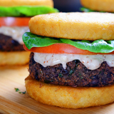 Black-bean-burgers-on-potato-buns