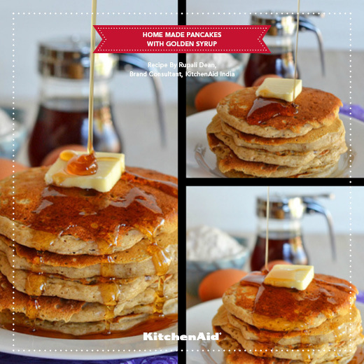 HOME MADE PANCAKES WITH GOLDEN SYRUP of Kanika Katyal - Recipefy