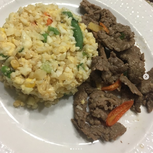 Low carb mongolian beef with cauliflower fried rice rice de Heather C. - Recipefy