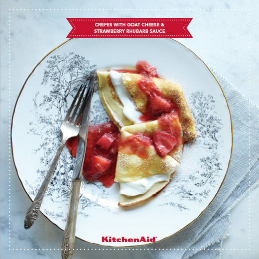 CRÊPES WITH GOAT CHEESE AND STRAWBERRY RHUBARB SAUCE di Kanika Katyal - Recipefy
