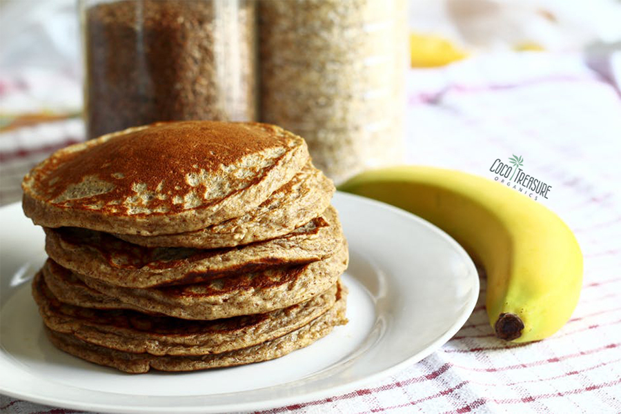 Tropical Banana Pancakes with Coconut Syrup di Coco Treasure Organics - Recipefy