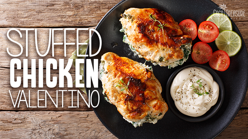 Stuffed Chicken Valentino of Coco Treasure Organics - Recipefy