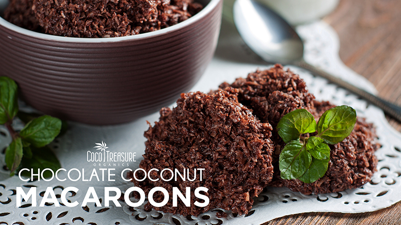 Chocolate Coconut Macaroons de Coco Treasure Organics - Recipefy