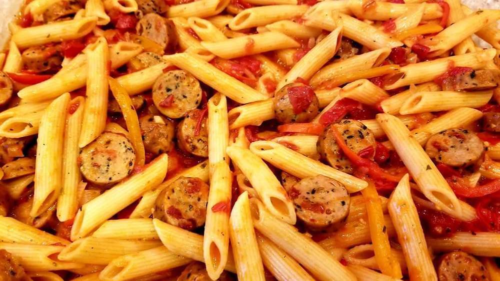 Tomato-Basil Chicken Sausage with Penne Pasta of Luke - Recipefy