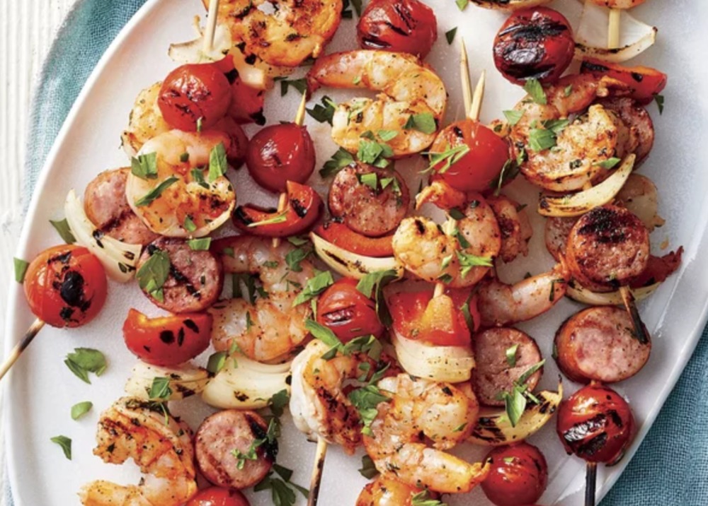 Grilled Cajun Shrimp Kabobs with Sausage of Schalene Dagutis - Recipefy