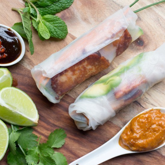 Vegetarian rice paper rolls of Grab Your Spork - Recipefy