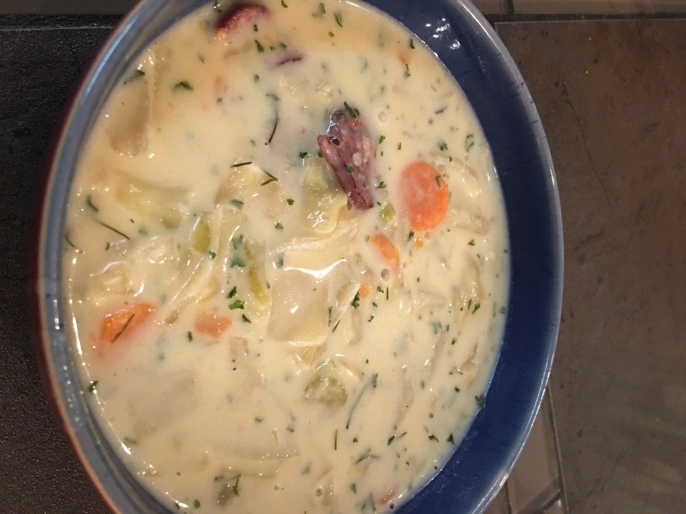 Creamy Sausage and Cabbage Soup of Michele Poole - Recipefy