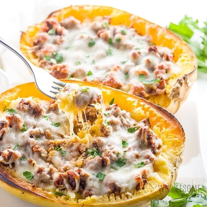 Stuffed Spaghetti Squash Lasagna Boats de Kelly Barton - Recipefy